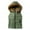 Army Green, variant on Women Short Outerwear Cotton-padded Jackets Pocket Hooded Vest Coats