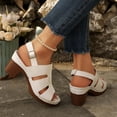 thumbnail image 4 of Rokment Women's Platform Gladiator High Heels Dressy Sandals for Woman 2026 Summer Fashionable Leather Casual Fish Mouth Peep Toe Chunky Block Heeled Slingback Dress Pumps Ladies C Size 9.5, 4 of 8