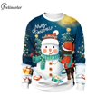 thumbnail image 2 of Sudaderas con capucha de cuello redondo para hombres, sudaderas con estampado 3D, ropa de otoño, chándal de Navidad para parejas, cálido, invierno, 2 of 4