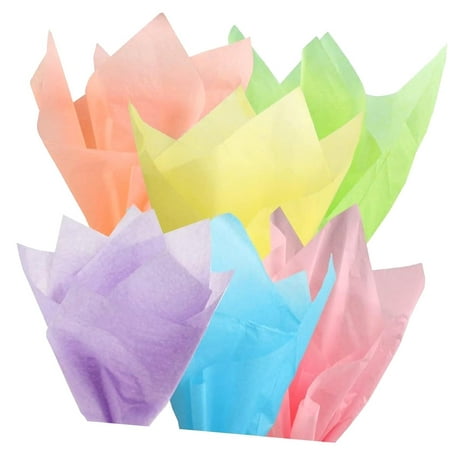SKYSONIC Tissue Paper - Macaron Assorted Colors (Peach, Soft Yellow, Lime, Blue, Lavender) - 20 Inches 26 Inches 60 Sheets