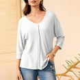 thumbnail image 4 of Mittory Oversized Long Sleeve Shirts for Women Off the Shoulder Sweatshirt Loose V Neck Tunic Tops High Low Sweater, 4 of 7