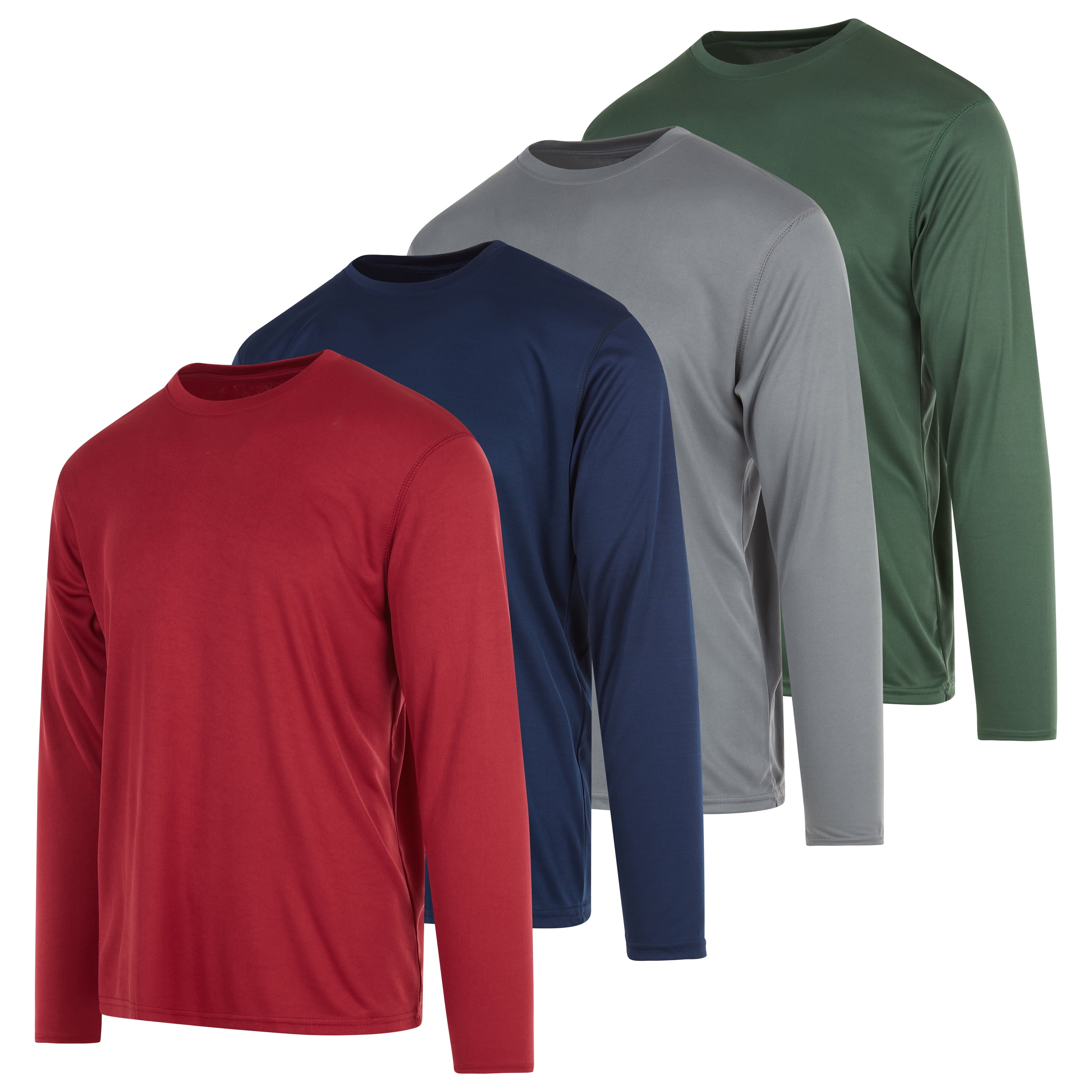 Dri-Fit Long Sleeve T Shirts for Men-4 Pack- Moisture Wicking, Quick ...