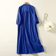 thumbnail image 5 of Lilgiuy Women's Loose Fitting Dress 3/4 Sleeve Button Round Neck Dress Long Dress for Girls Trip, 5 of 5