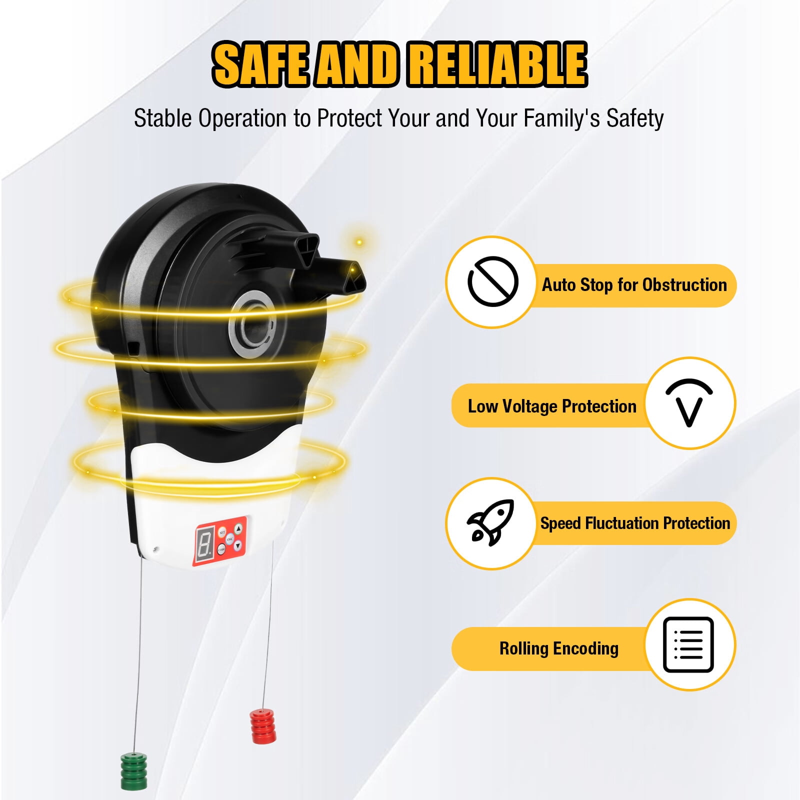 Automatic Garage Roll Up Roller Door Opener 24V DC Electronic Lift Force Motor Rolling with 2 Remotes