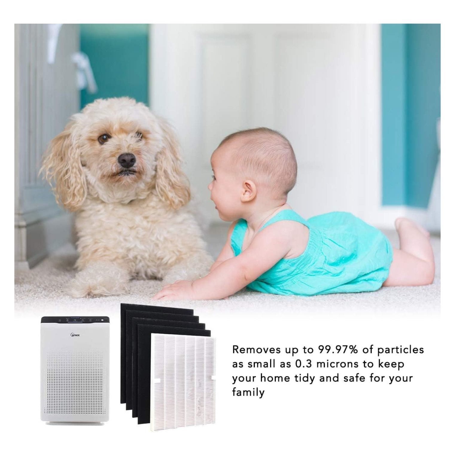Replacement HEPA Filter for Winix 115115 Filter A for C535 533-2 P300 5300 | Removes Dust, Dirt, Odor and More! (2 Sets)