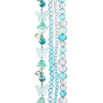 Crystal Lane DIY Glass Garden 7in Aqua Mix Tulips Butterflies Rondelle Bead Strands
