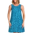 thumbnail image 1 of Disketp Blue Glitter para Vestido sin Mangas para Mujeres, Vestidos de Verano para Mujeres, Casual y Holgado para la Playa, 1 of 7
