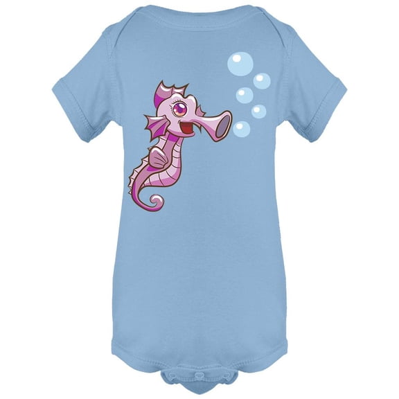 Seahorse Pink Drawing Bodysuit Infant -Image by Shutterstock, Newborn