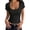 Black, variant on Women's Short Sleeve Tops Summer Lace Trim Square Neck Slim Fitted Going Out Basic Tee Shirts Y2K Clothes