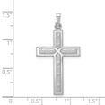 thumbnail image 2 of FJC Finejewelers 14 kt White Gold Polished and Satin with Dots Cross Charm 36 mm x 20 mm, 2 of 6