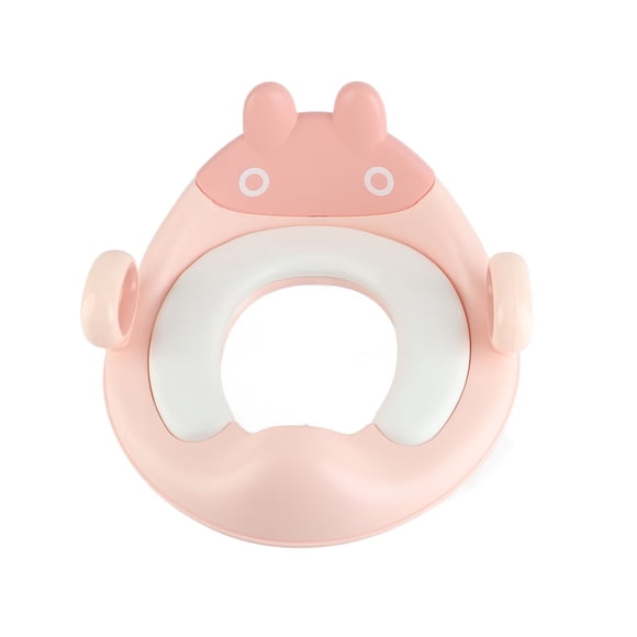 Asiento de orinal para niños, suave, a prueba de salpicaduras, antideslizante, con asas, color rosa