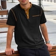 thumbnail image 6 of CBASIHI Henley Shirts for Men with Pocket- Classic Short Sleeve Summer Fashion Casual Mens Lightweight T-Shirt Black Size S, 6 of 9
