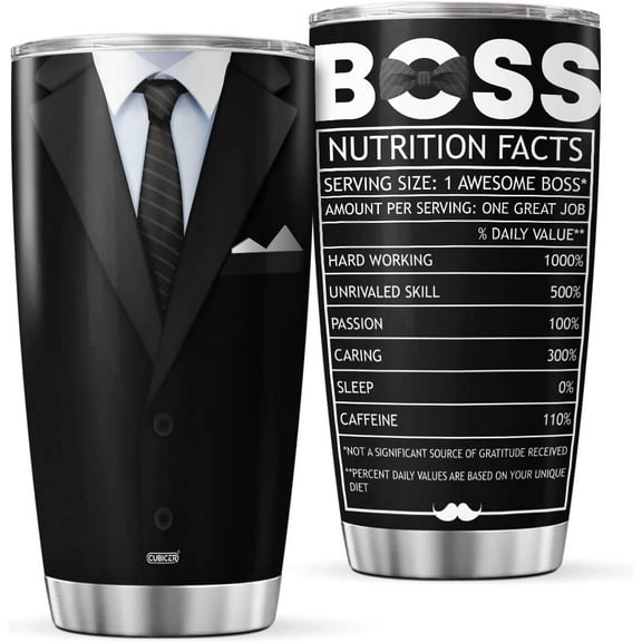 Boss Lady Mugs Stainless Steel Coffee Tumbler Bosses Cups Tumblers 20 Oz Wine Water Mug Funny Insulated Travel Cup Gifts For Women On Birthday Farewell Retirement Day