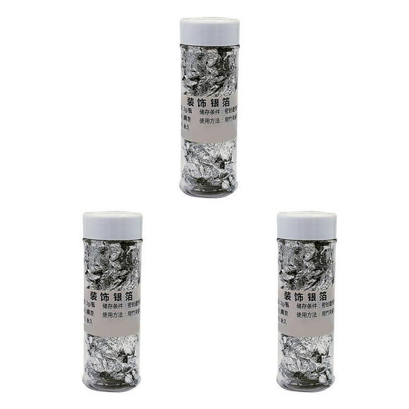 Bewildely Arte de papel de aluminio dorado y plateado para pastel de cumpleaños, decoración de helado, papel para hornear hecho a mano DIY, pastelería Hoja de plata 2g 3piezas Bewildely CBP010935