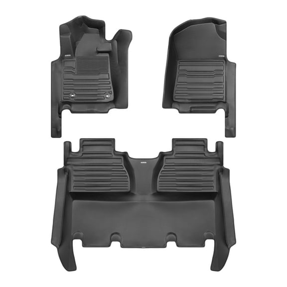 TuxMat - For Toyota Tundra CrewMax 2014-2021 Models - Custom Car Mats - Maximum Coverage, All Weather, Laser Measured - This Full Set Includes 1st and 2nd Rows