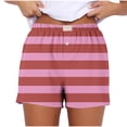 thumbnail image 1 of WRKEKC Womens Summer Shorts Print Stretch Gradient Print Button Strip Shorts with Fashion Style for Women, 1 of 5