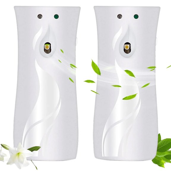 LASIEYO 2 Pack Automatic Air Freshener Spray Dispenser, Fragrance Dispenser Wall Mounted Free Standing Fragrance Dispenser for Living Room Bathroom Bedroom Hotel