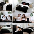 thumbnail image 6 of Black Duvet Cover Set, Pure Black Soft Duvet Cover California King Bedding Set 4 Pieces, 1 Quiltcover and 2 Pillowcases with Zipper, 1 Bed Sheet for All Seasons, 6 of 9