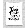 thumbnail image 1 of I'm Mermaid Tapestry, Calligraphic Design Cool Font Mermaid Theme Supportive Quote One Color Pattern, Wall Hanging for Bedroom Living Room Dorm Decor, 40W X 60L Inches, Black White, by Ambesonne, 1 of 2