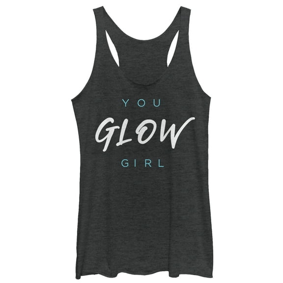 Women's CHIN UP Glow Girl  Racerback Tank Top Black Heather X Large