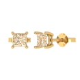 thumbnail image 2 of 1.0 Ct Princess Cut Studs Natural Morganite 14K Yellow Solid Solid Gold Everyday Dainty Earrings Push Back, 2 of 7