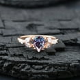thumbnail image 3 of CHIRAGEMSJEWEL 7X5MM / 1.5 Ct Pear Shape Alexandrite Wedding Ring - Marquise & Round Cut Diamond Cluster Ring Gift for Girlfriend, 3 of 7