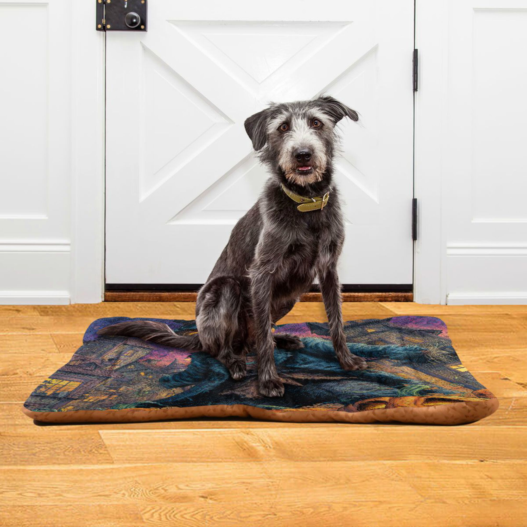 Qxltty Pumpkin Man Ped Pad Wear-resistant and Hard to Bite Through Sleeping Pad for Small Medium Large Dogs Winter Pet Bed 36×24in