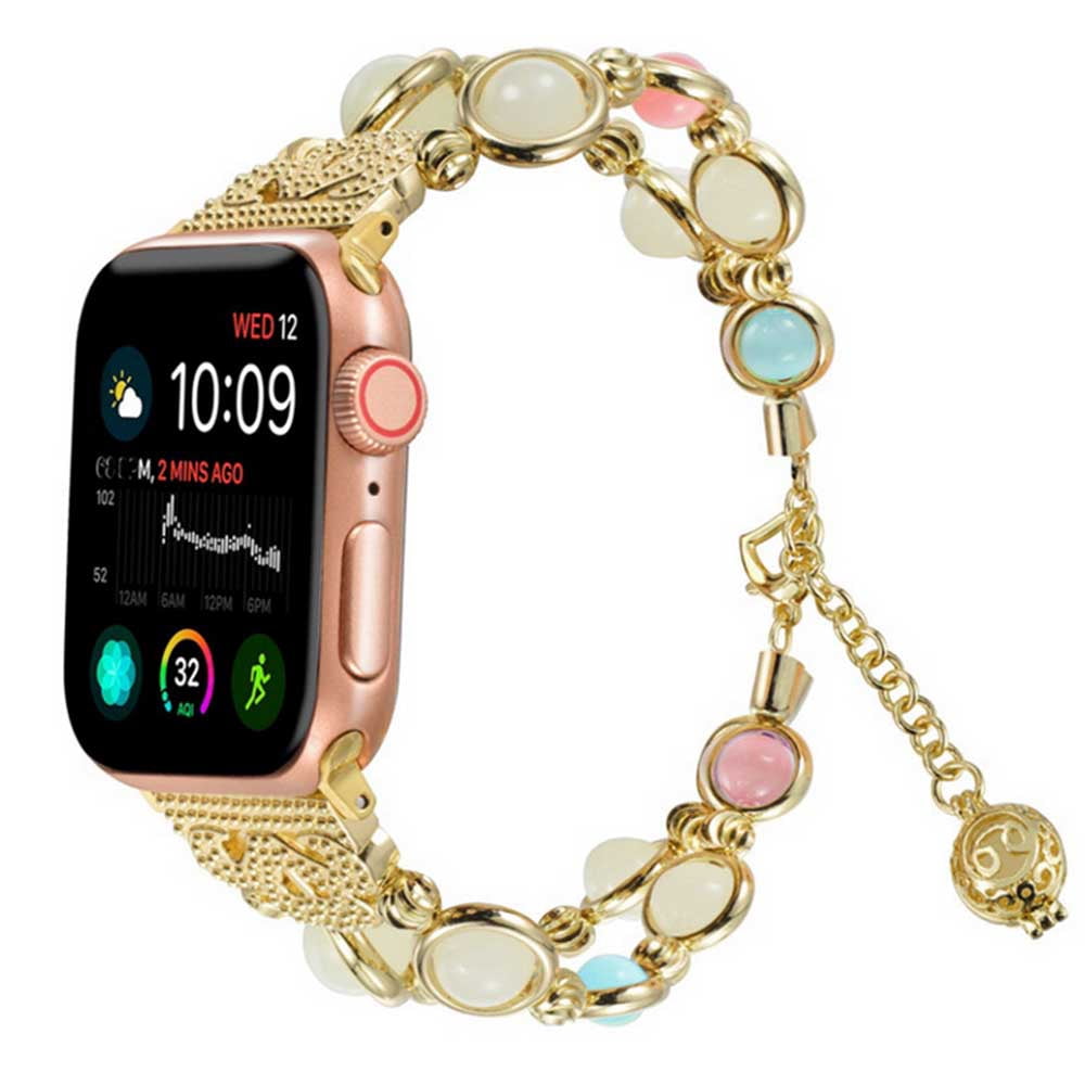 Apple Watch Band 38-40mm /42-44mm Series 5 /4 /3/ 2 /1, Adjustable  Wristband Handmade Night Luminous Pearl IWatch Bracelet with Essential  Pendant for Women/Girls - Walmart.com