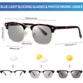 thumbnail image 2 of Joopin Photochromic Blue Light Blocking Glasses Semi-rimless Computer Gaming TV Glasses for Men Women UV400 Protection, 2 of 7