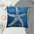 thumbnail image 2 of Leisuo Nautical Starfish Throw Pillow Covers Coastal Beach Themed Decorative Pillows Cases Summer Ocean Sea Life Blue Pillowcase for Outdoor Couch Patio Living Room White, 2 of 5