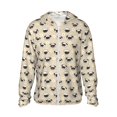 thumbnail image 1 of Vsdgher Sweat à Capuche Imprimé Visage de Carlin pour Hommes Femmes, Manches Longues Protection Solaire Pêche Course Natation-Grand, 1 of 7