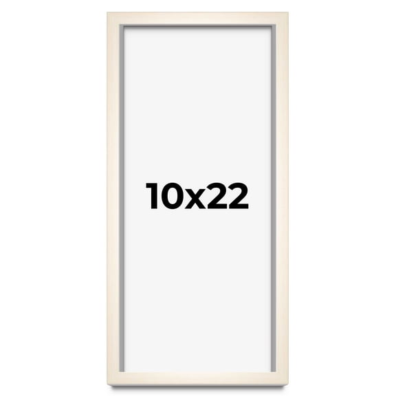 10x22 Frame White Wheat Solid Wood Picture Frame | Moulding Width 0.75 Inches | Interior Depth 0.5