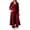 Wine, variant on JIAYUE Women 3 Piece Outfit 3/4 Sleeve Long Cardigan Cowl Neck Top Elastic Waist Wide Leg Pants Set for Fall Outdoor Wear