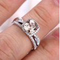 thumbnail image 5 of HeartsAndYou 1.7ct Natural Peach Morganite Infinity Bridal Birthday Ring 14k SOLID White Gold, 5 of 9