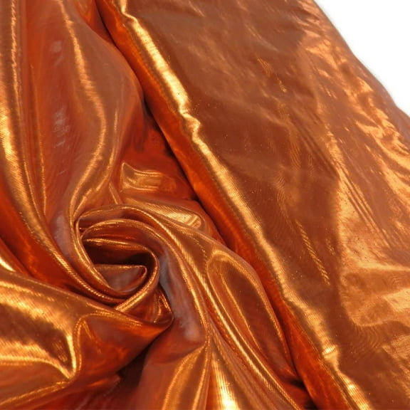 DECORATIVE SILK INC. Nylon Metallic Tissue Lame Fabric - 60 Inches Wide, Over 100 Yards in Stock -Multiple Colors Available (RUST)