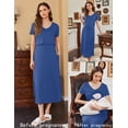 thumbnail image 3 of Vestido de maternidad y lactancia Ekouaer de verano de manga corta azul oscuro, 3 of 6