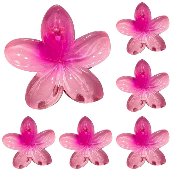Egg Flower Hairpin Clips - 6pcs Small Korean Style Floral Hair Accessories, Gentle Temperament Back-of-Head Hairpins, Pastel Pink Blossom Design, Lightweight Decorative Hair Clips for Women