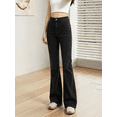 thumbnail image 5 of High Waist Solid Black Flare Jeans for Women - High Stretch Washed Bell Bottom Denim Trousers Retro Style for Modern Daily Look, 5 of 8