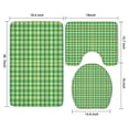 thumbnail image 3 of Green Yellow Checkerboard Checkered Pattern Bathroom Rugs Sets 3 Piece,Toilet Cover Set,Absorbent Non Slip Bathroom Mats Sets with U-Shaped Contour Rug Toilet Rug Set, 3 of 5
