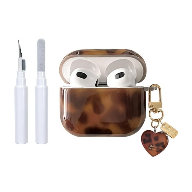 Funda para AirPods 4, compatible con Cleaner Kit Leopard, compatible con Cleaner Kit