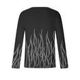 thumbnail image 4 of Penkiiy 3D Graphic Flame Print Shirts for Mens Casual Long Sleeve Tee Shirts Top XL Black, 4 of 5