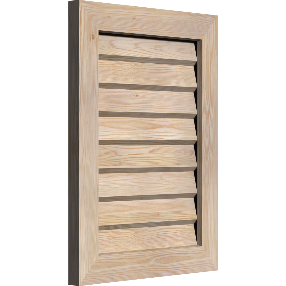 16"W x 30"H Vertical Gable Vent (21"W x 35"H Frame Size): Unfinished, Non-Functional, Smooth Pine Gable Vent w/ Decorative Face Frame - image 5 of 12