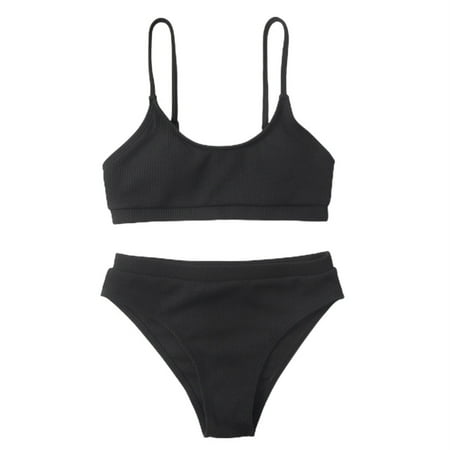 

Daznico Girls Swimsuit Girls Bathing Suits 2 Piece Swimsuit Kids Bikini Set Swimwear Girls Bathing Suit Black 9-10 Years