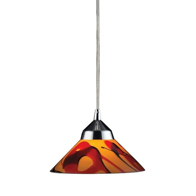 ElkGroup International 1477/1JAS 1 Light Pendant In Polished Chrome And Jasper Glass