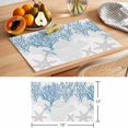 thumbnail image 6 of Starfish Coastal Placemats Set of 8 Nautical Summer Beach Coral Place Mats Indoor Wipeable Table Mats Washable Cloth Dining Table Placemats for Kitchen Holiday Party Home Decor 13x19 Inch, 6 of 9