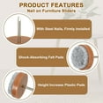 thumbnail image 3 of Nail-on Furniture Sliders, 40Pack Nail-on Felt Pads Round Chair Table Feet Pads Chair Leg Floor Protectors for Hardwood Floors (Brown, 30mm/1.18"), 3 of 7
