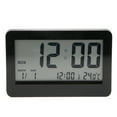 thumbnail image 2 of DOLITY Grand Réveil Numérique à Écran LCD avec Calendrier, Température, Répétition, Horloge de Table Noire, 2 of 9