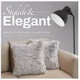 thumbnail image 5 of CodYinFI Set of 2 Shaggy Long Hair Throw Pillows - Super Soft and Plush Faux Fur Accent Pillows - 18 x 18 inches, Gray Ombre, 5 of 8