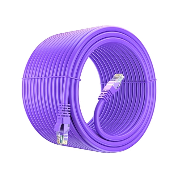 Cat 6 Ethernet Cable 200 Ft, 100% Pure Copper, Cat6 Cable LAN Cable, Internet Cable, Patch Cable and Network Cable - UTP (Purple) 200 Feet