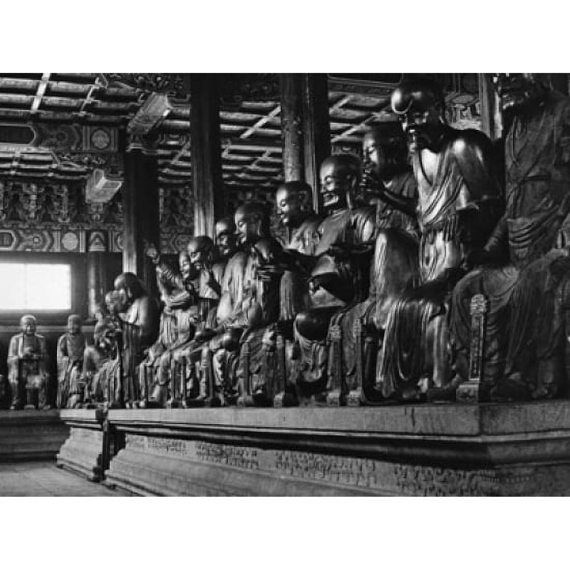 Buddha statues in a temple Hall of the 500 Arhats Wuxi China Canvas Art - (18 x 24)